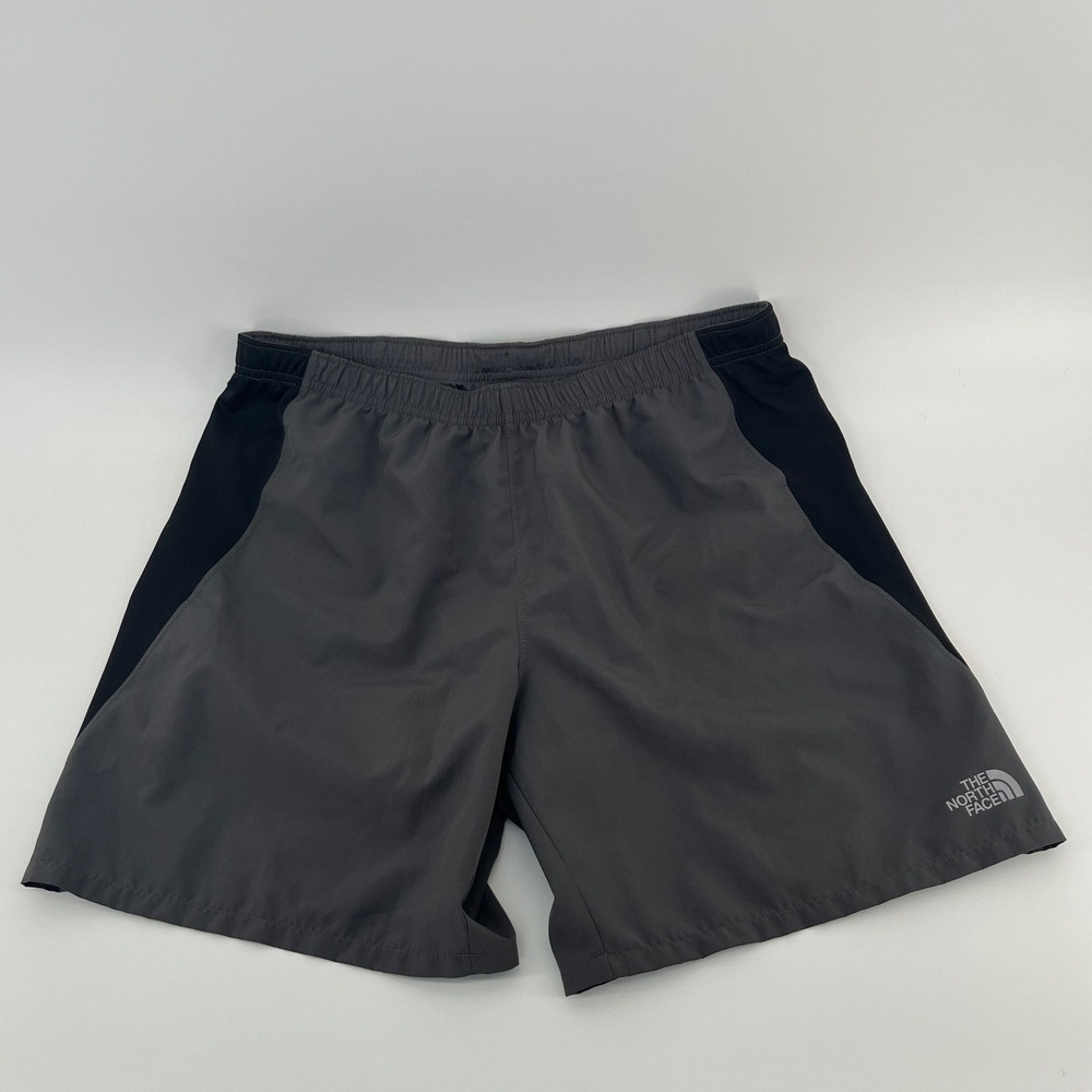 The North Face Shorts Men Medium Gray FlashDry Athletic Running Liner Zip Pocket